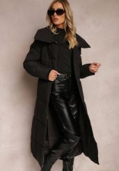 Czarna Kurtka za Kolano Pikowana Chadi. Czarne kurtki damskie Renee, l, bez wzorów, z jeansu, bez kaptura. Za 359.99 zł.