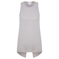 Koszulka Damska Z Odkrytymi Plecami. Szare koszulki damskie TOMBO, bez wzorów, bez kołnierzyka, bez ramiączek. Za 96.99 zł.