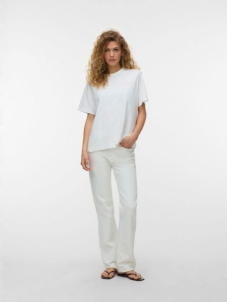Vero Moda Koszulka w kolorze białym rozmiar: M. Białe bluzki damskie Vero Moda, m, bez wzorów, z bawełny, bez kołnierzyka, bez ramiączek. Za 77.95 zł.