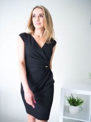 Sukienka Model Oktawia Black - Jersa. Czarne sukienki damskie Jersa, bez wzorów, z elastanu, bez ramiączek. Za 403.41 zł.