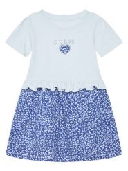 Guess Sukienka codzienna K6GK01 K6YW4 Niebieski Regular Fit. Niebieskie sukienki dziewczęce Guess, z aplikacjami, z bawełny, bez ramiączek, proste. Za 179.99 zł.