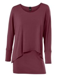 Heine Koszulka w kolorze bordowym rozmiar: 40. Czerwone bluzki damskie Heine, bez wzorów, bez kołnierzyka, bez ramiączek. Za 126.99 zł.