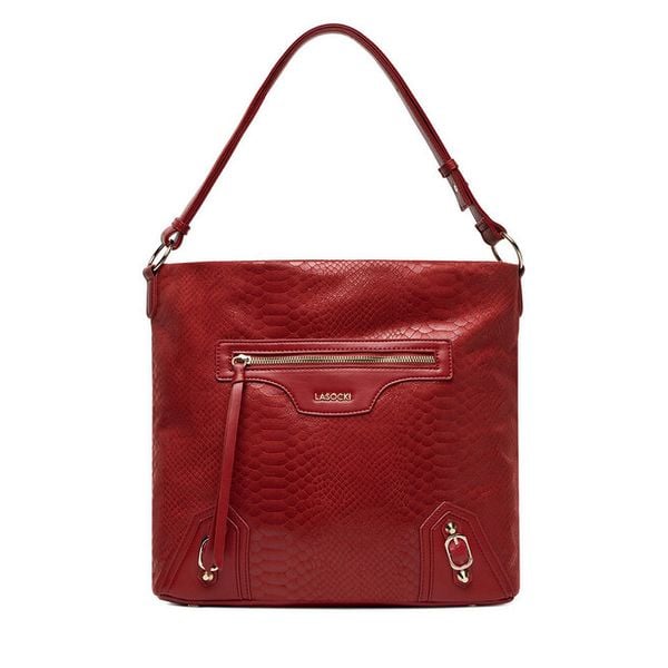 Torebka Lasocki. Czerwone torebki klasyczne damskie Lasocki, bez dodatków. Za 199.99 zł.