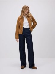 Jeansy wide leg - granatowy. Niebieskie jeansy damskie Reserved. W wyprzedaży za 89.99 zł.