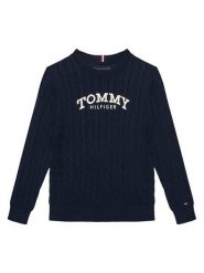 Tommy Hilfiger Sweter Graphic KB0KB10347 D Granatowy Regular Fit. Niebieskie swetry chłopięce Tommy Hilfiger, z bawełny, bez kołnierzyka. Za 237.99 zł.
