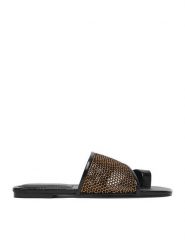 Eva Minge Japonki EO-NIA-V2221-163-1 Czarny. Czarne klapki damskie Eva Minge, bez wzorów, ze skóry, bez obcasa, bez zapięcia. Za 279.99 zł.