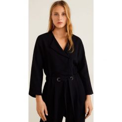 Mango - Kombinezon Amelio. Szare kombinezony damskie Mango, z aplikacjami, z materiału, z długim rękawem, długie. Za 199.90 zł.