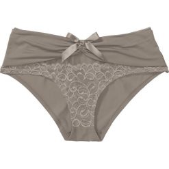 Figi "panty" bonprix brunatny. Brązowe bokserki damskie bonprix, w koronkowe wzory, z koronki. Za 34.99 zł.