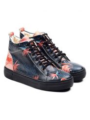 Goby Sneakersy w kolorze granatowym ze wzorem rozmiar: 41. Niebieskie obuwie sportowe damskie Goby, z materiału, za kostkę, bez zapięcia. Za 304.99 zł.