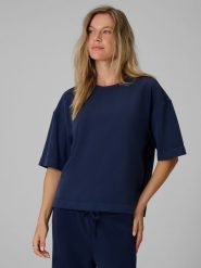 4F T-shirt loose z modalem damski - granatowy XL. Niebieskie t-shirty damskie 4F, m, bez wzorów, z dzianiny, bez kołnierzyka. Za 89.99 zł.