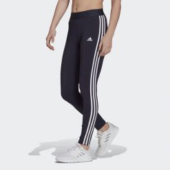 Legginsy LOUNGEWEAR Essentials 3-Stripes. Białe legginsy damskie Adidas, xs, bez wzorów, z bawełny. Za 80.00 zł.