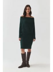 TATUUM Sukienka dzianinowa w kolorze ciemnozielonym rozmiar: XS. Zielone sukienki damskie TATUUM, bez wzorów, z dzianiny, bez ramiączek. Za 138.87 zł.