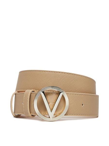Valentino Pasek Damski Hampton VCS7VQ03SAF Beżowy. Brązowe paski damskie Valentino, bez wzorów, ze skóry. Za 149.99 zł.