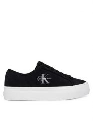 Calvin Klein Sneakersy Vulc Flatf Laceup Suede HW0HW03088 Czarny. Czarne obuwie sportowe damskie Calvin Klein, ze skóry, bez zapięcia. Za 409.99 zł.