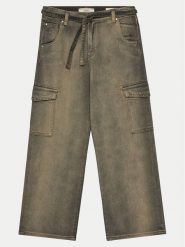 Guess Jeansy J5RA13 D5J40 Złoty Relaxed Fit. Żółte jeansy dziewczęce Guess, z aplikacjami, z bawełny. Za 159.99 zł.