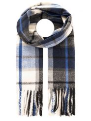 Zwillingsherz Szal w kolorze czarno-beżowo-niebieskim - 200 x 33 cm rozmiar: onesize. Brązowe szaliki damskie Zwillingsherz, bez wzorów, z materiału. Za 69.99 zł.