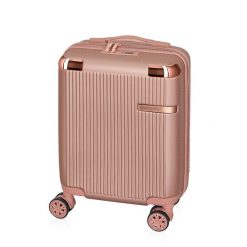 Walizka mini BETLEWSKI BWA-029 XS różowe złoto. Czerwone walizki Betlewski, bez wzorów, z materiału. Za 159.99 zł.
