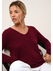 Just Cashmere Kaszmirowy sweter "Joan" w kolorze bordowym rozmiar: L. Czerwone swetry klasyczne damskie Just Cashmere, l, z kaszmiru, bez kołnierzyka. Za 347.99 zł.