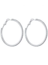 MENTHE À L'O Posrebrzane kolczyki-kreole z kryształami rozmiar: onesize. Szare kolczyki damskie MENTHE À L'O, z kryształem, metalowe. Za 100.75 zł.