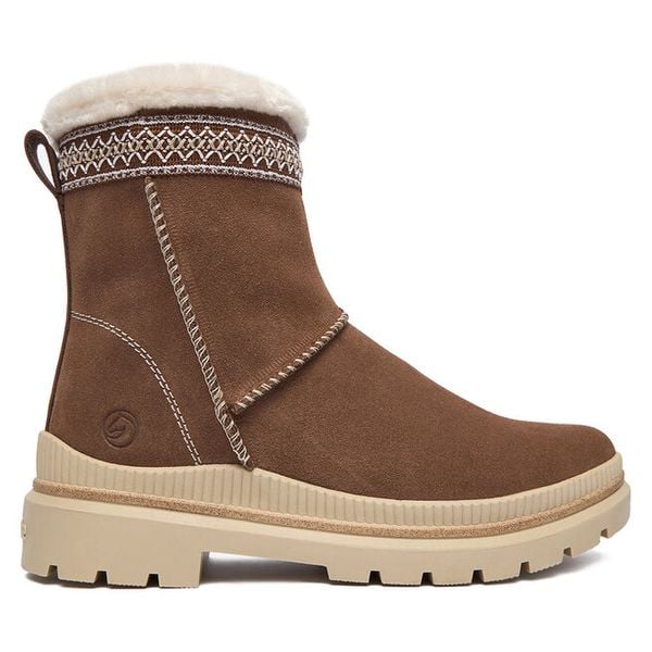 Botki Remonte. Brązowe botki damskie Remonte, bez obcasa, na płaskiej podeszwie, bez zapięcia. Za 489.99 zł.