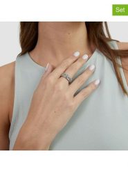 S.Oliver Pierścionki (4 szt.) z cyrkoniami rozmiar: 54. Szare pierścionki damskie S.Oliver, z cyrkonią, ze stali. Za 121.99 zł.