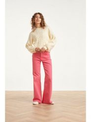 Smashed Lemon Dżinsy - Flared fit - w kolorze różowym rozmiar: XXL. Różowe jeansy damskie Smashed Lemon. Za 156.98 zł.