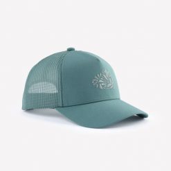 Czapka turystyczna z daszkiem Quechua Hike 500 Trucker. Zielone czapki z daszkiem damskie FORCLAZ, bez wzorów, z elastanu. Za 69.99 zł.