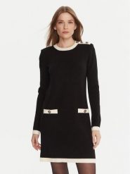 Gaudi Sukienka dzianinowa 521FD13009 Czarny Regular Fit. Czarne sukienki damskie Gaudi, bez wzorów, z dzianiny, bez ramiączek. Za 519.99 zł.