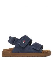 Tommy Hilfiger Sandały T3X2-34394-1899806 S Granatowy. Niebieskie sandały chłopięce Tommy Hilfiger, ze skóry, bez zapięcia. Za 289.99 zł.