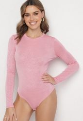 Różowe Body z Wiskozą w Klasycznym Stylu Danethra. Czerwone body i gorsety Born2be, bez wzorów, z jeansu. Za 89.99 zł.