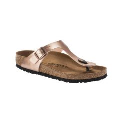 Japonki damskie Birkenstock Gizeh Bf Narrow. Brązowe klapki damskie Birkenstock, bez wzorów, z materiału, bez obcasa, bez zapięcia. Za 505.00 zł.