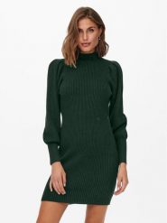 ONLY Sukienka dzianinowa 15232502 Zielony Comfort Fit. Zielone sukienki damskie Only, bez wzorów, z dzianiny, bez ramiączek. Za 129.99 zł.