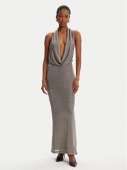 Bardot Sukienka koktajlowa Nola Lurex Cowl 59814DB1 Srebrny Regular Fit. Szare sukienki damskie Bardot, bez wzorów, z syntetyku, wizytowe, bez ramiączek. Za 449.99 zł.