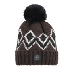 Czapka Peak Mountain Monceau. Brązowe czapki damskie Peak Mountain, na zimę, bez wzorów. W wyprzedaży za 132.50 zł.