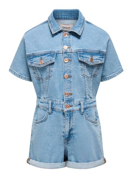 Kids ONLY Kombinezon Castel 15345260 Niebieski Regular Fit. Niebieskie sukienki dziewczęce Kids Only, bez wzorów, z bawełny, bez ramiączek. Za 109.99 zł.