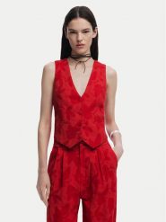Desigual Kamizelka Portland 25SWEW24 Czerwony Regular Fit. Czerwone kamizelki damskie Desigual, xs, bez wzorów, z bawełny, bez kaptura. Za 259.99 zł.