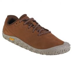 Buty do chodzenia damskie Merrell Vapor Glove. Brązowe obuwie sportowe damskie Merrell, z gumy, bez zapięcia, do biegania. Za 706.00 zł.