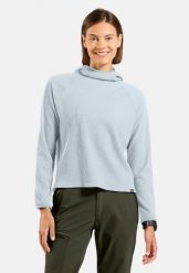 Bluza damska ODLO Mid layer hoody CUBIC. Niebieskie bluzy damskie ODLO, m, bez wzorów, z materiału, z kapturem. Za 319.99 zł.