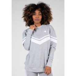 Hailey Duża bluza - Szary Melange. Szare bluzy damskie GORILLA WEAR, bez wzorów, bez kaptura. Za 305.00 zł.