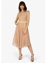 APART Sukienka w kolorze beżowym rozmiar: 34. Brązowe sukienki damskie Apart, bez wzorów, z koronki, bez ramiączek. Za 173.99 zł.