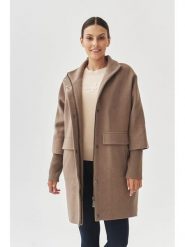 TATUUM Płaszcz przejściowy "Iwana" w kolorze jasnobrązowym rozmiar: 44. Brązowe płaszcze damskie TATUUM, bez wzorów, bez kaptura. Za 437.17 zł.