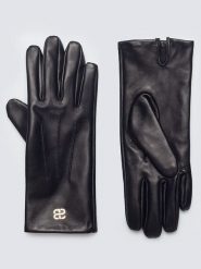 BIG STAR Skórzane rękawiczki w kolorze czarnym rozmiar: L. Czarne rękawiczki damskie Big Star, bez wzorów, z materiału. Za 82.99 zł.