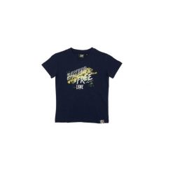 T-shirt z krótkim rękawem, nadrukiem Basic i logo. Niebieskie t-shirty damskie LEONE 1947 APPAREL, bez wzorów, bez kołnierzyka. Za 42.06 zł.