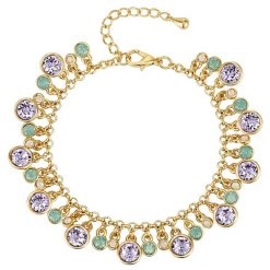 Lulu & Jane Stop metali Zdobienie kryształkami Swarovski® Bransoletki 1 ct Damski. Białe bransoletki damskie Lulu & Jane, pozłacane. Za 459.99 zł.
