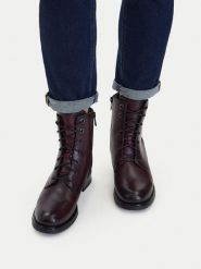 Lasocki Trzewiki CEO-WB-DAFFY-91 Bordowy. Czerwone botki damskie Lasocki, bez obcasa, na płaskiej podeszwie, bez zapięcia. Za 269.99 zł.