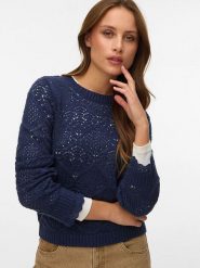 Vero Moda Sweter w kolorze granatowym rozmiar: S. Niebieskie swetry klasyczne damskie Vero Moda, s, bez kołnierzyka. Za 104.99 zł.