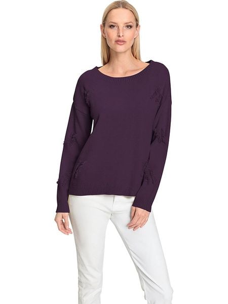 Heine Sweter w kolorze fioletowym rozmiar: 38. Różowe swetry klasyczne damskie Heine, bez kołnierzyka. Za 91.99 zł.