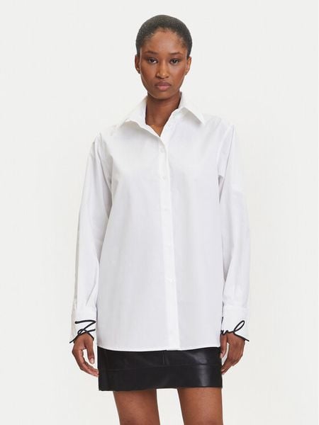 KARL LAGERFELD Koszula A3W11023 Biały Regular Fit. Białe koszule damskie KARL LAGERFELD, bez wzorów, z bawełny, bez kołnierzyka, bez ramiączek. Za 589.99 zł.