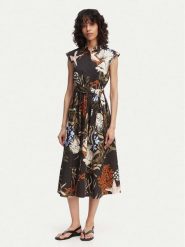 Marella Sukienka koszulowa Padana 2613221202 Czarny Regular Fit. Czarne sukienki damskie Marella, bez wzorów, z bawełny, bez ramiączek. Za 1,459.00 zł.