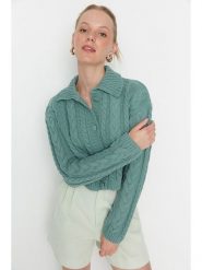 Trendyol Kardigan w kolorze miętowym rozmiar: S. Niebieskie kardigany damskie Trendyol, s, bez wzorów, ze splotem. Za 83.03 zł.